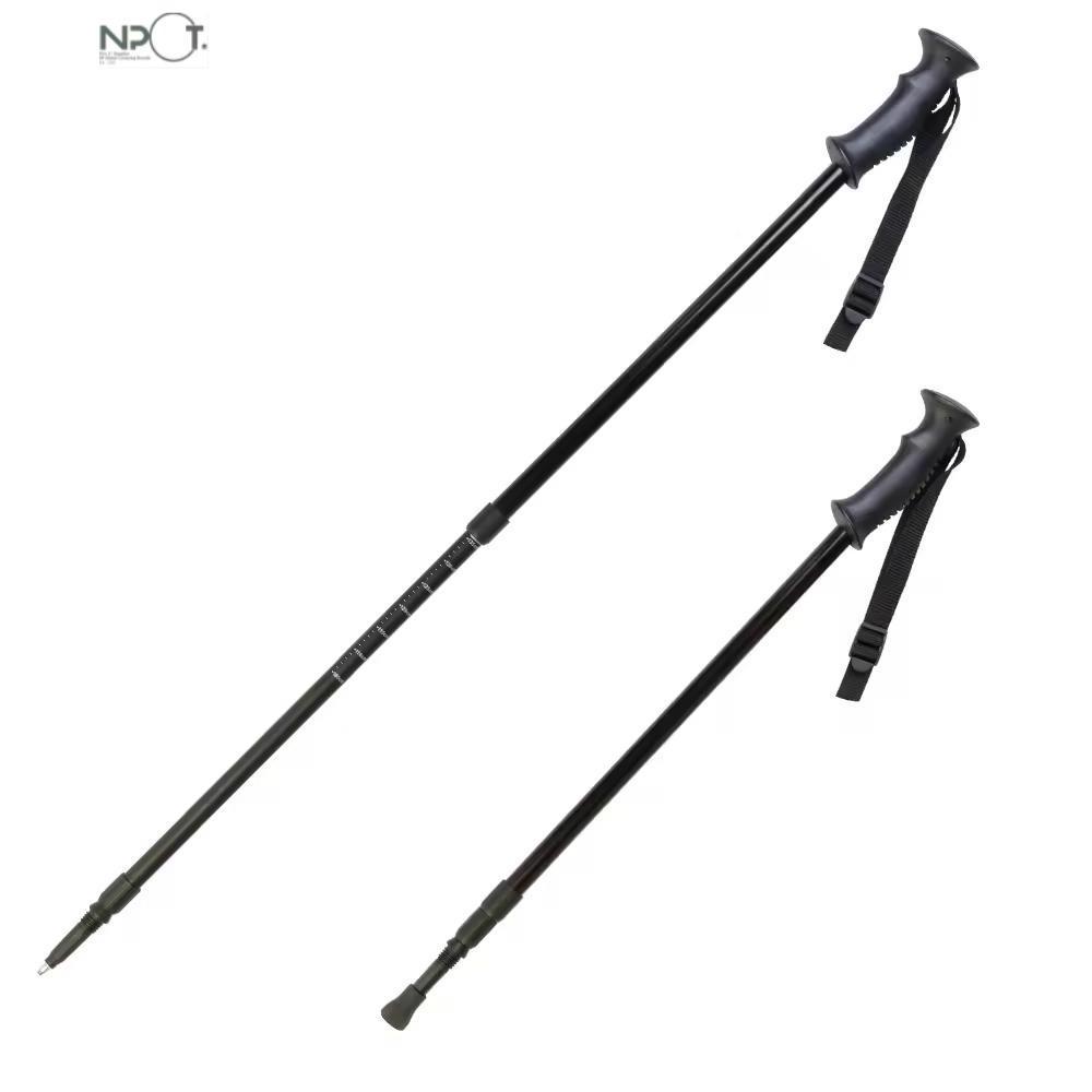 NPOT Tip Walking Stick Trekking Pole Handle Tungsten Manufacturer Ultralight Straight Foldable Aluminum Cork Customized Color