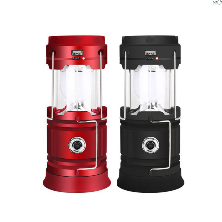 NPOT Collapsible LED Camping Lantern Lightweight Waterproof Solar USB Rechargeable Survival Kits for Indoor Outdoor Home