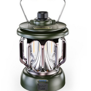 NPOT Retro Camping Lantern Rechargeable Mini Hanging Light Vintage Camp Lamp with 3 Lighting Modes Dimmable Outdoor Tent Lamp