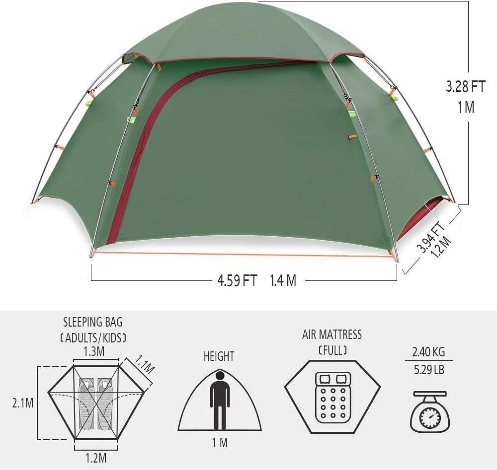 NPOT Ultralight Backpacking Tent Lightweight Waterproof Tents Easy Setup 1 or  2 Person Portable Camping Tent