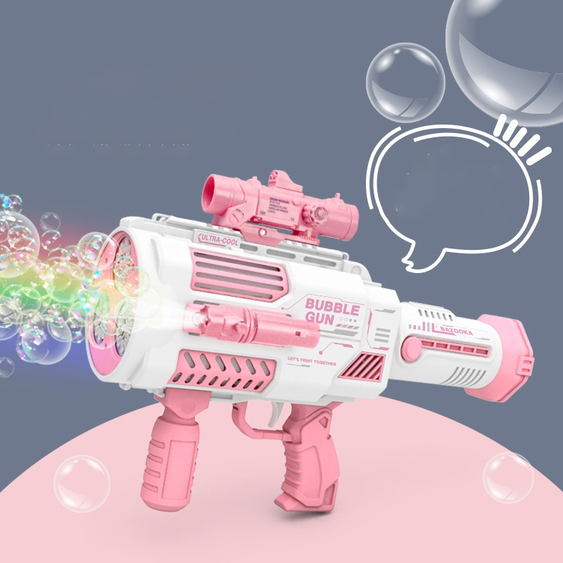 Hot New Manufacture summer soap bazooka rocket bubble guns with light and batteries backpack outdoor toys for kids