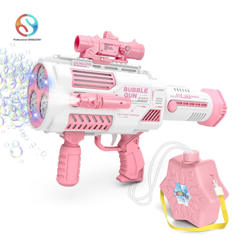 Hot New Manufacture summer soap bazooka rocket bubble guns with light and batteries backpack outdoor toys for kids