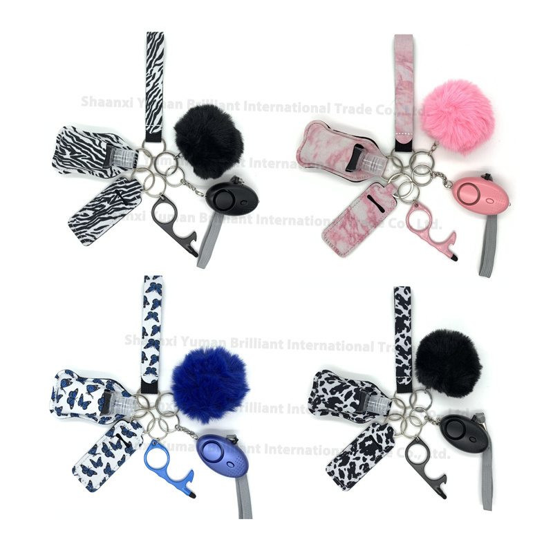 Warehouse 10pcs/set Customized Self Defense Keychain Set Safety Tool Key Chain Personal Protection Alarm Keychains For Women