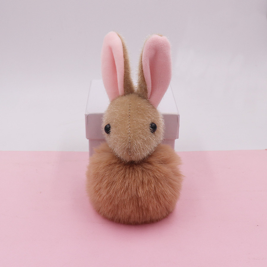 New arrival custom design fluffy soft stuffed plush rabbit bunny keychain with dolls