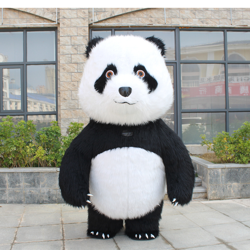 Hot sale inflatable walking mascot costume Funny Long plush Panda and Polar Bear cosplay costume