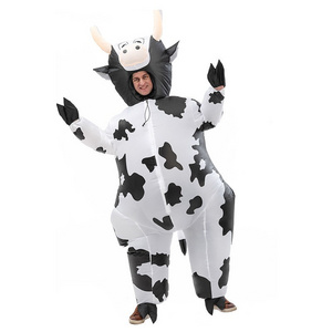 Unisex Fancy Dress Halloween Party Suit inflatable costume Inflatable Cow Costume for adults