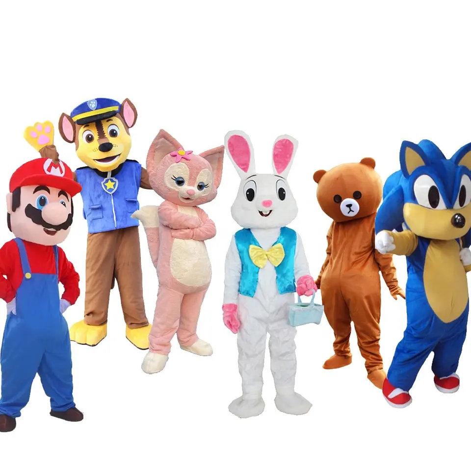 Animal cartoon Mascot Costume Plush Cosplay Character Outfit Halloween Christmas Fancy Dress For Adult Unisex Customized Color