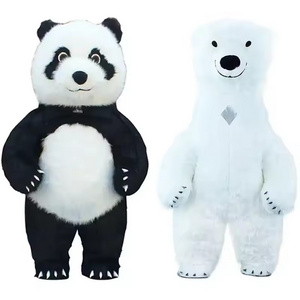 Hot sale Walking Cartoon Polar Bear and panda costume Custom giant inflatable panda costume