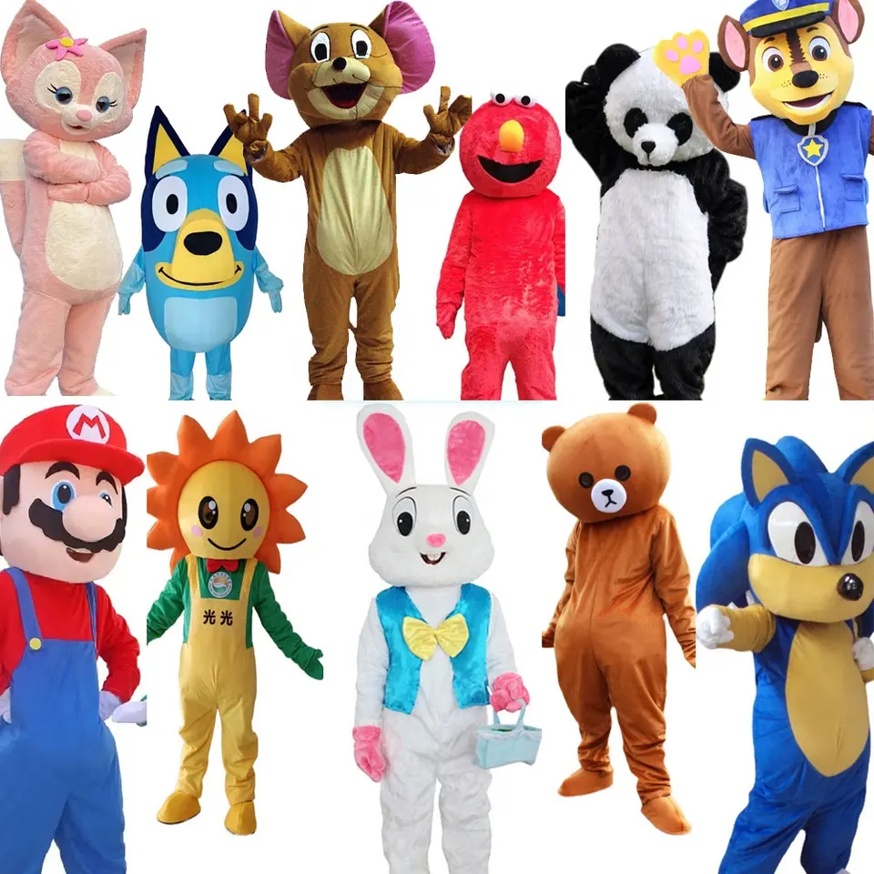 Animal cartoon Mascot Costume Plush Cosplay Character Outfit Halloween Christmas Fancy Dress For Adult Unisex Customized Color