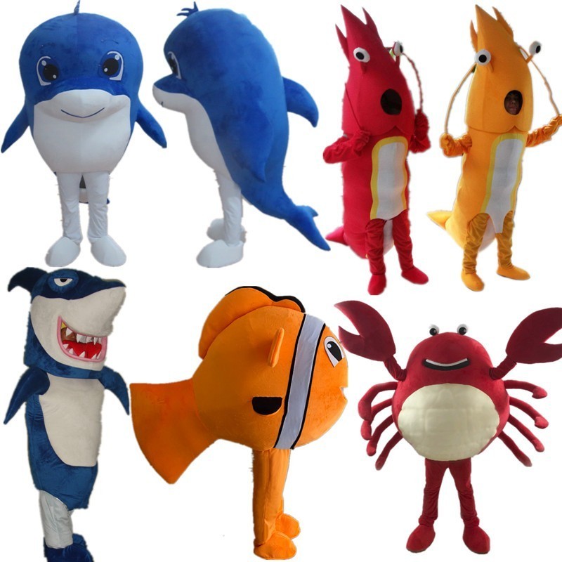 Custom mascot costume fish and shark baby mascot costume blue shark cosplay costume