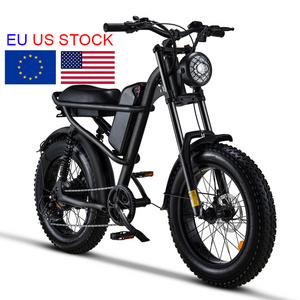 20 inch 750w 52v enduro ebike usa eu warehouse, long range city vintage retro ebike motorcycle, full suspension 250w moped ebike