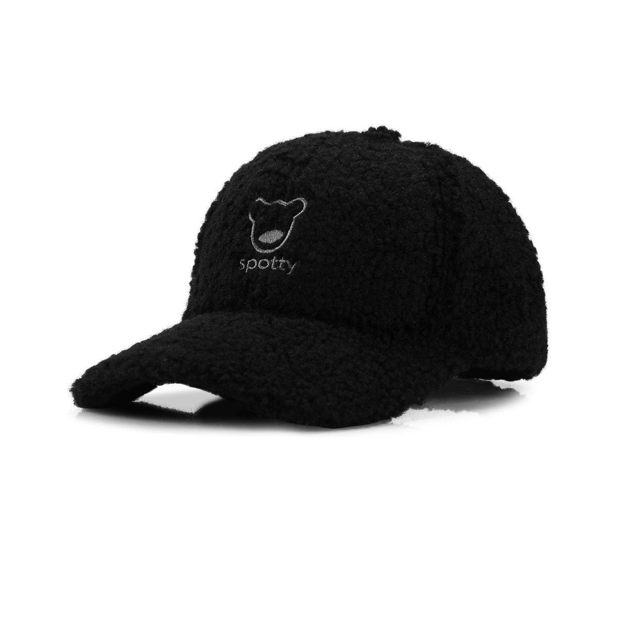 Best quality wool Lamb custom Embroidered Hats Fur Fleece Faux Sherpa Warm Winter Baseball Hat Cap