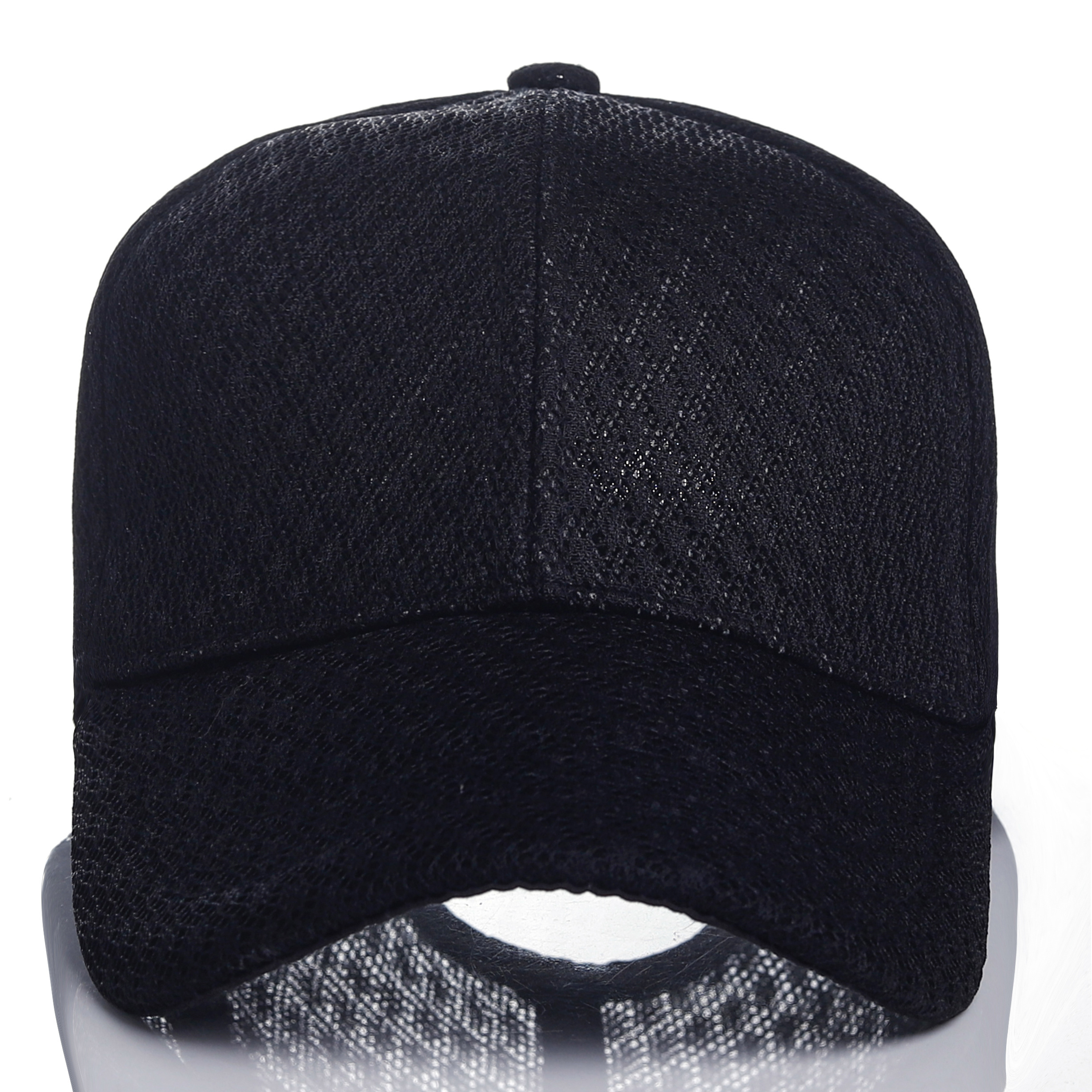 New style plain dyed white and black breathable  6-panel full mesh baseball sport cap