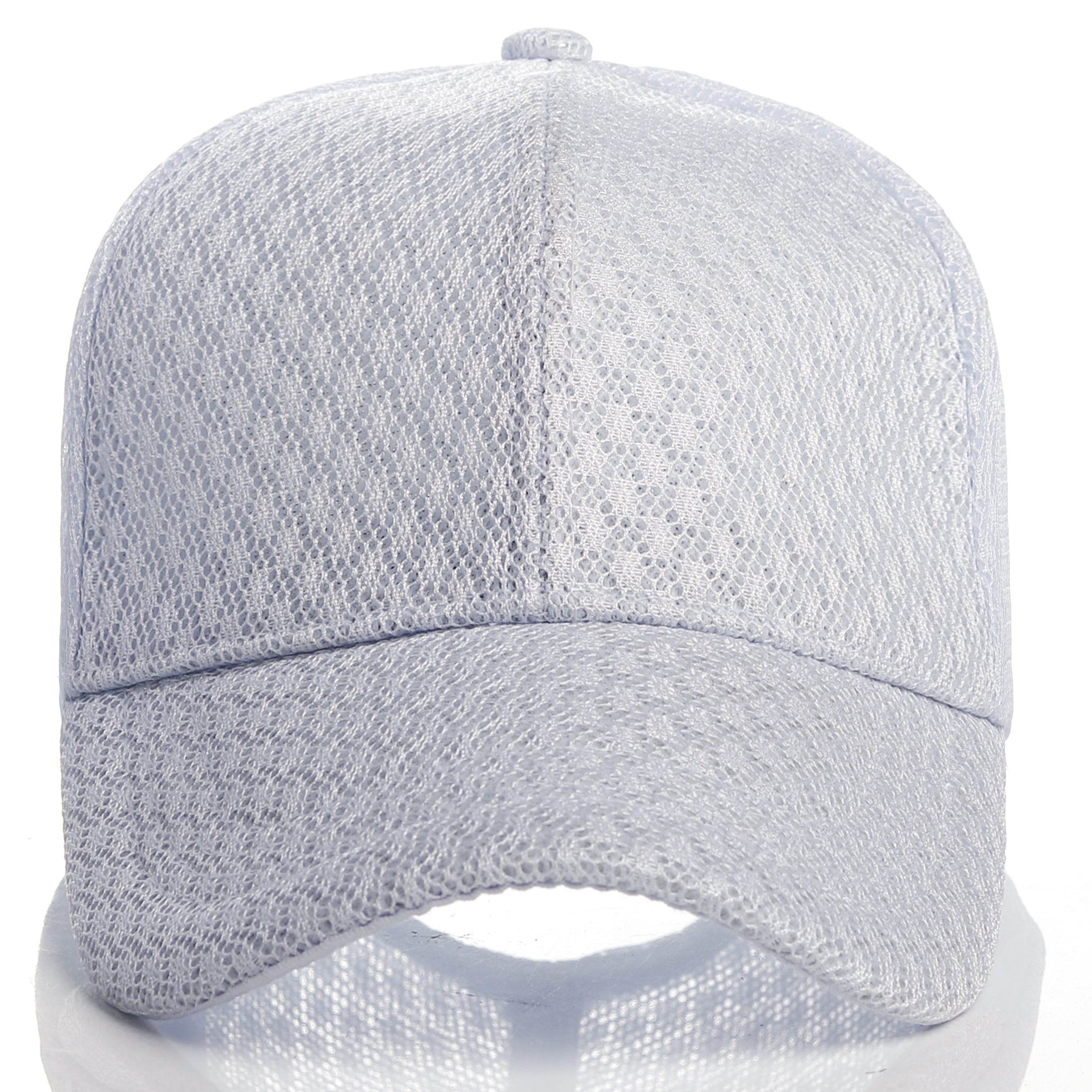 New style plain dyed white and black breathable  6-panel full mesh baseball sport cap