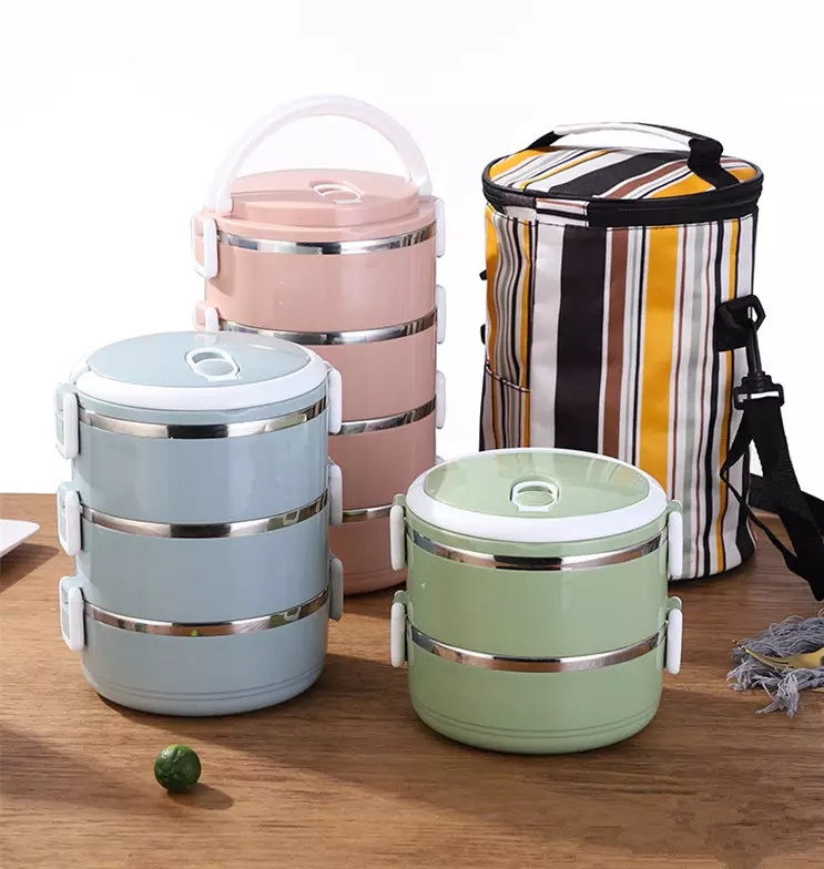 Modern multi layer Lunch Container Storage Outdoor Picnic Bento Thermal Stainless Steel Lunch Box