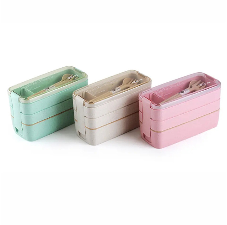 Best Selling Wheat Straw Office Home Food Container Lunch Box Food Warmer