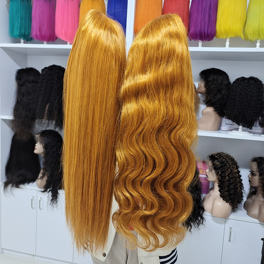 Hot Selling 350 Ginger Color Body Wave 13x4 Frontal HD Lace Wig Glueless Wig Wholesale