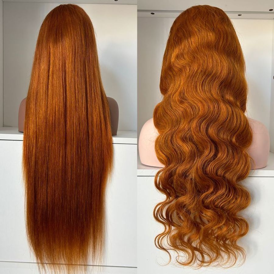 Hot Selling 350 Ginger Color Body Wave 13x4 Frontal HD Lace Wig Glueless Wig Wholesale