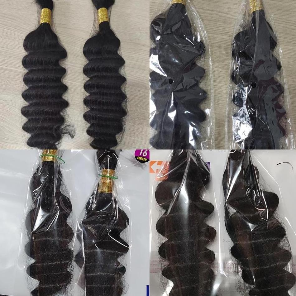 Wholesale 10A Grade Unprocessed Virgin Human Hair Bulks For Braids Cuticle Aligned Deep Curly Braiding Hair Extensions 100 Grams