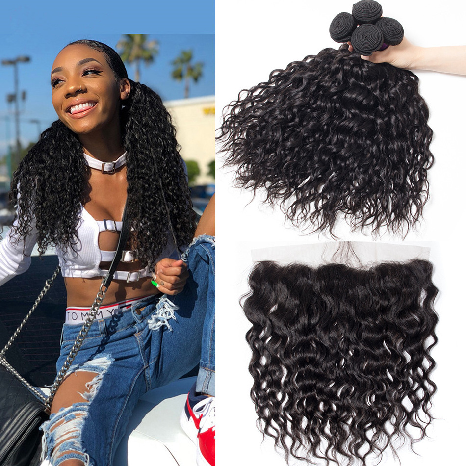 Wholesale Indian Virgin Hair Vendors Alipearl Water Wave Human Hair Extension Weave Bundles Free Sample Hair Bundles