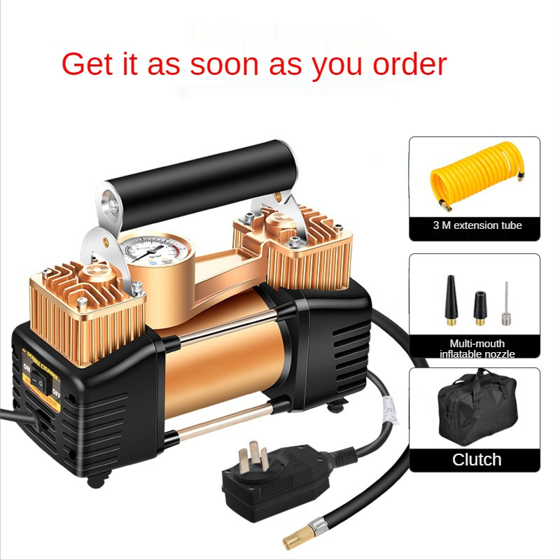 Heavy Duty Double Cylinder Air Balloon Pump Mini High Truck Tire Inflator Kit Pressure Air Pump