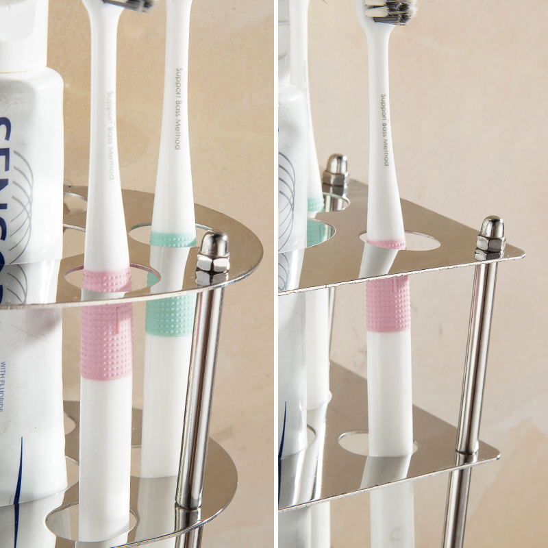 Bathroom Storage Shelf  High Quality 3 Layers Stainless Steel Tooth Brush Square Holder Dispenser