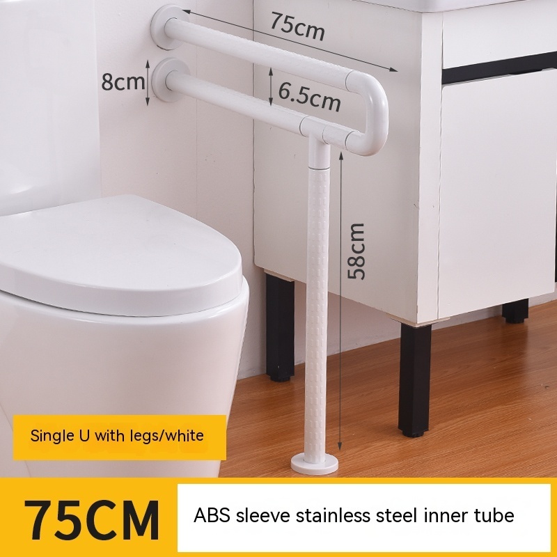 Toilet ABS stainless steel Slip Resistant Folding U Shaped Swing Up Safety Grab Bar