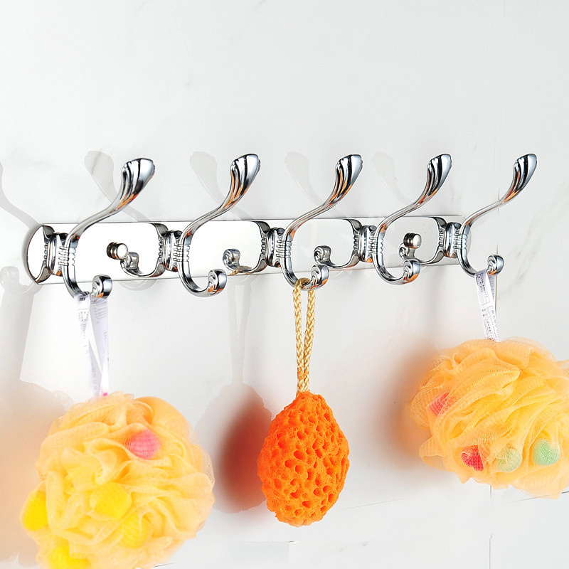 Customized 3 5 10 Hooks Coat Rack Wall Mounted Designer Clothes Hanger Aluminium Metal Wall Hook