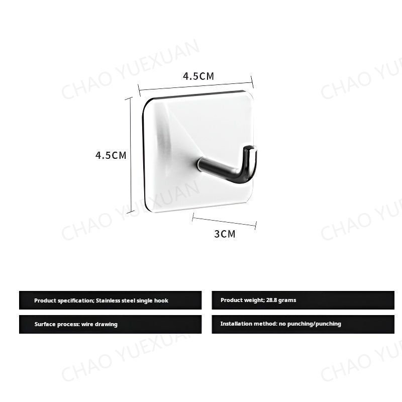 Waterproof Seamless Heavy Duty Multifunctional Wall Mounted Sticky Hanging Hook