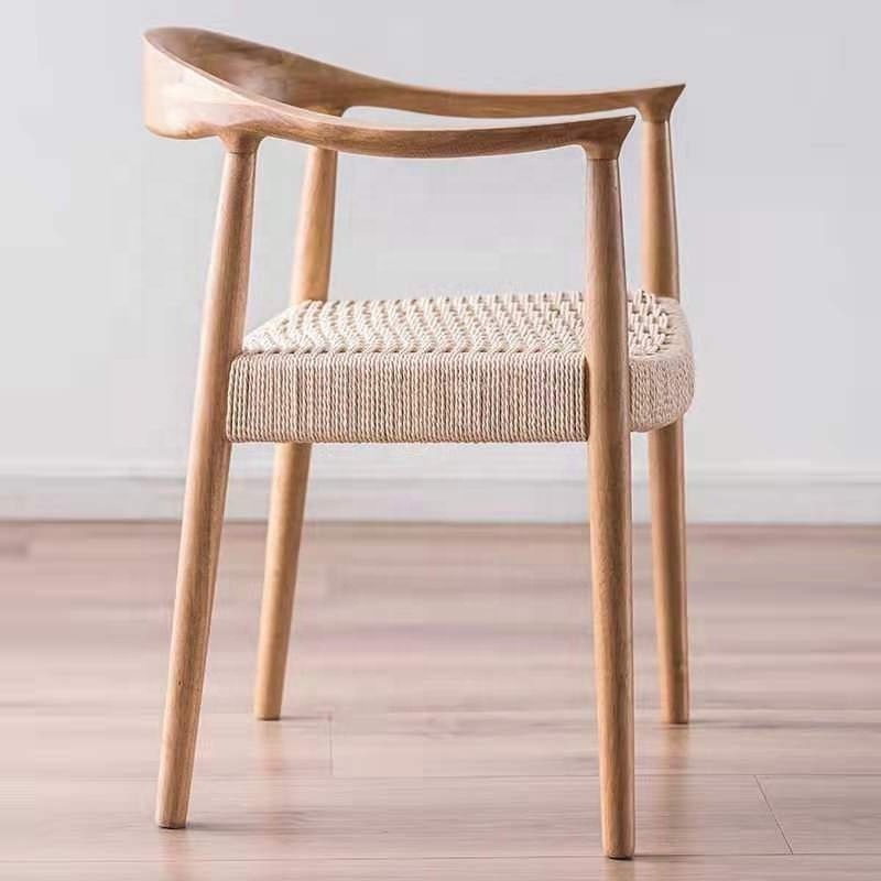 Ash wood wishbone dining chair restaurant solid ash wood with braided rope seat hans wegner president chair