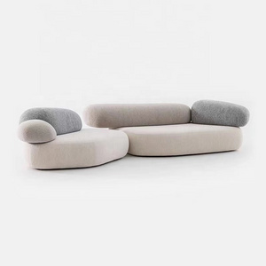 Customized living room module sofa shaped foam fabric sectional sofa couch