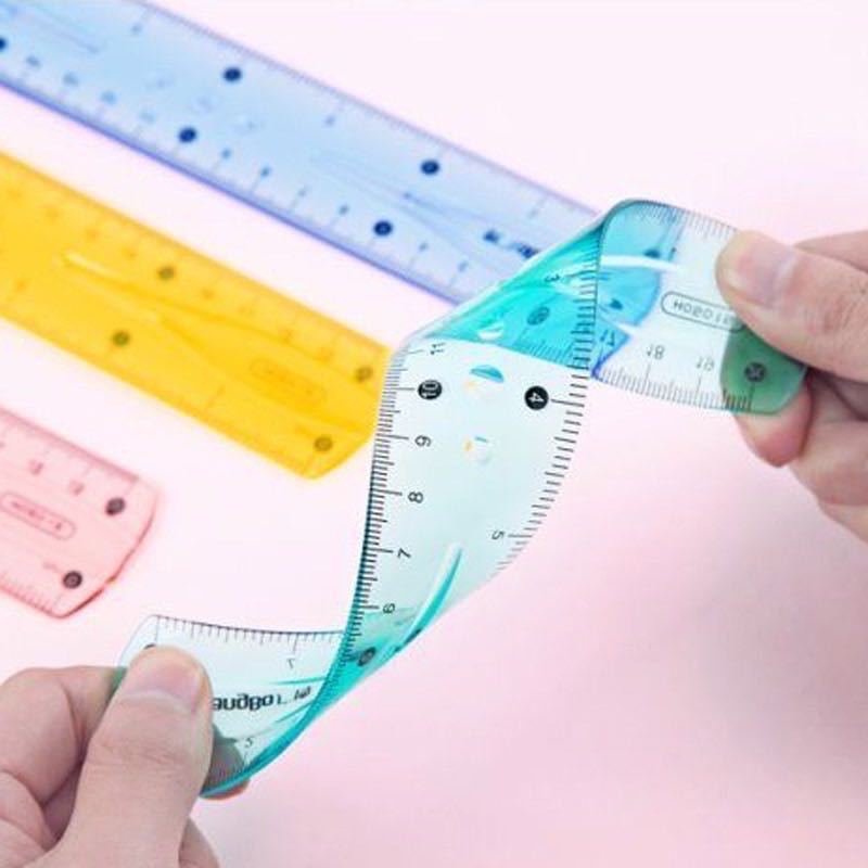 Hot Sale Student Ruler 15cm20cm High Transparency Student Flexible Drawing Straightedge Ruler