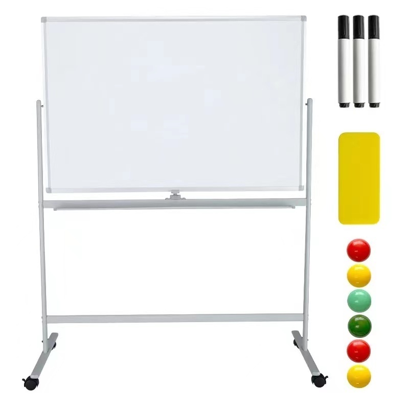 bid school and office  100cm x200cm Large Mobile Magnetic White Board With Stand Double Sided Dry Erase Portable Whiteboard