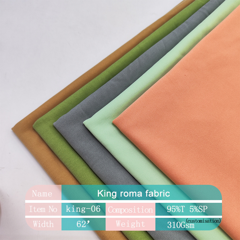 Knit Rome Fabric INDIAN KING ROMA Ponte De Roma Fabric Polyester Elastane Fabric For Garment Pants 290GSM