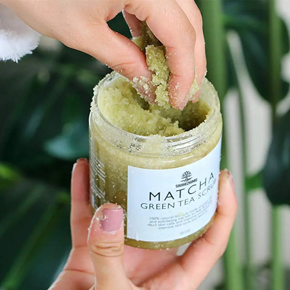 Matcha green tea Deep Cleansing exfoliator Whitening Body Scrub Foot Moisturizes and Nourishes Feet Skin Soothe Scrub