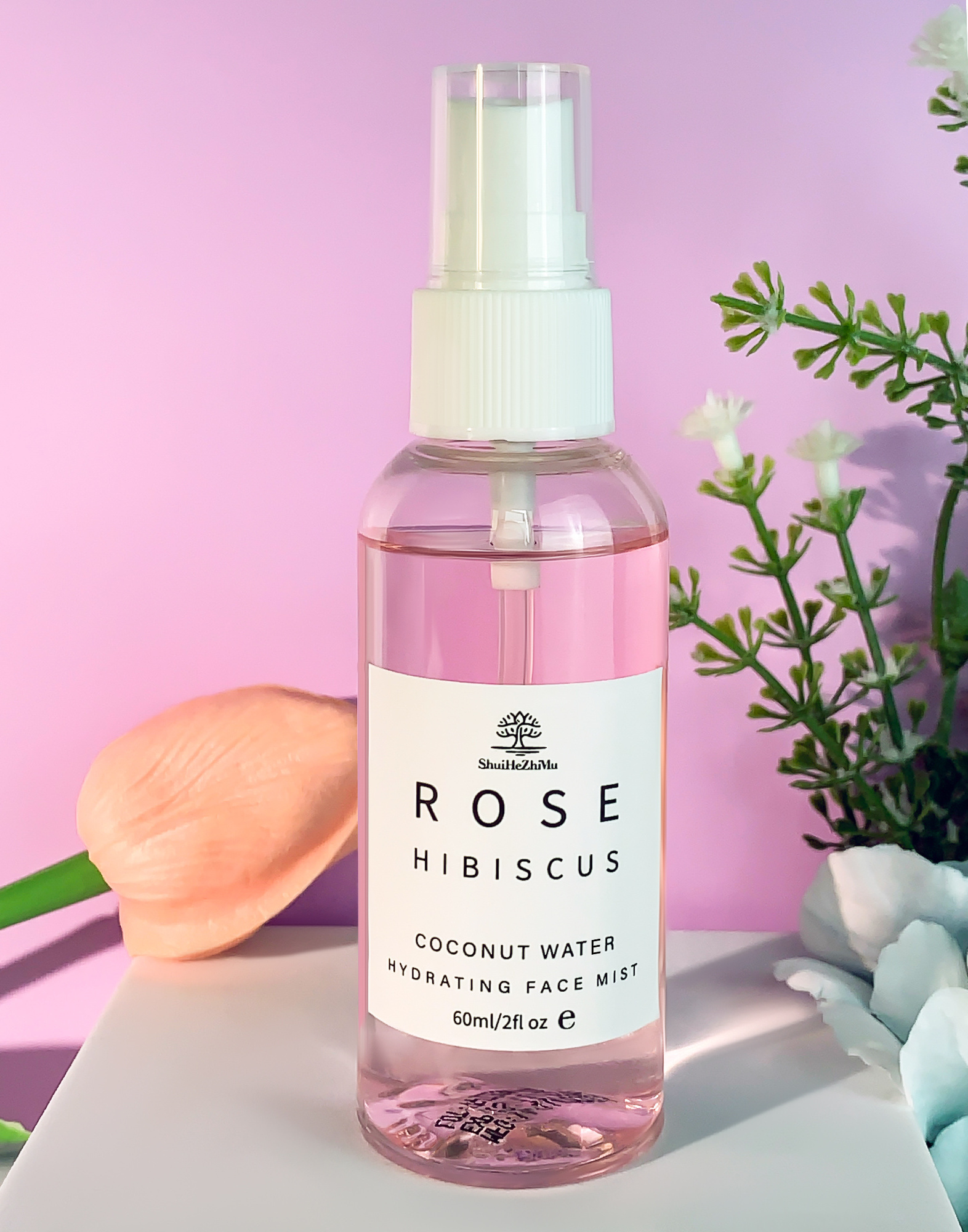 Private Label Natural Organic Rose Coconut Water Hydrating Soothing Rose Face Mist Toner