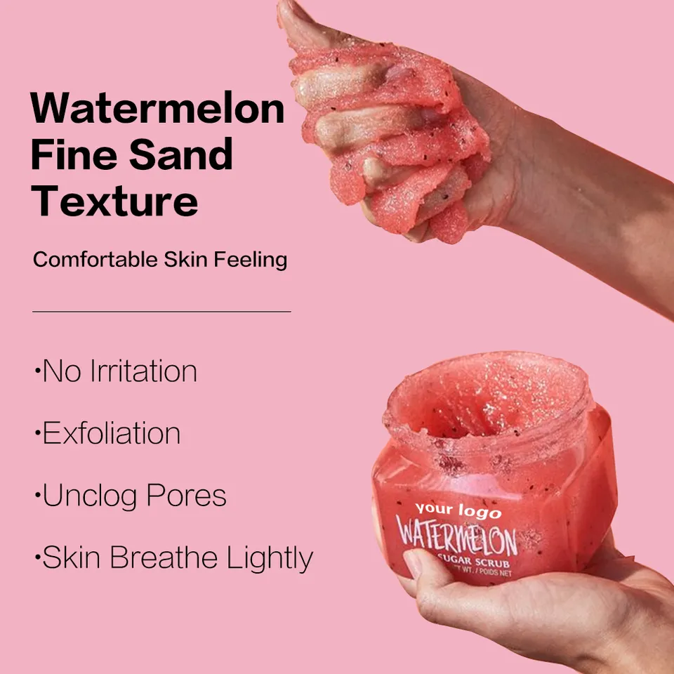 OEM ODM Private Label Watermelon Natural Exfoliating Whitening Body Scrub Organic Fruit Body Scrub