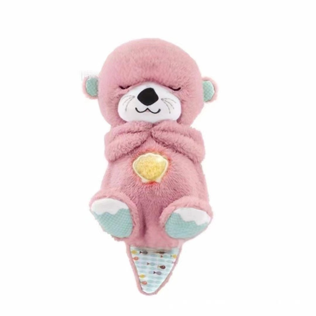 K003 New Multi Colors Stuffed Otter Kids Dolls Led And Breathing Toys Plush Animal Toy For Beaver Baby Sleeping Toys