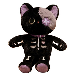 K019 New Cute Cartoon  Halloween 3D Plush Toys Stuffed Skeleton Cat Doll Creative For Gift Fashion Pillow Doll