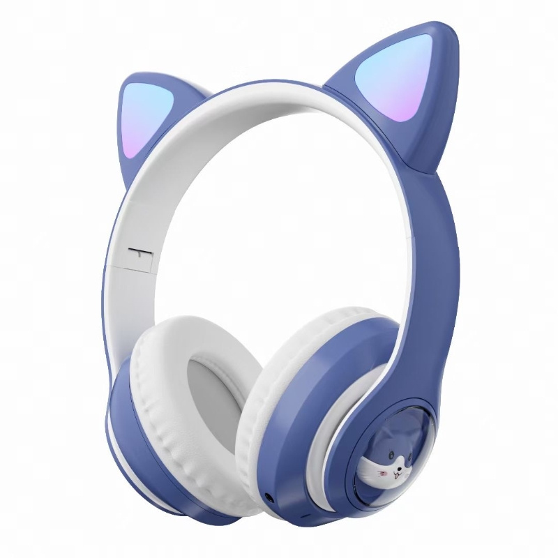 Trending Products 2023 New Arrivals Cat Ear Headphones Cute Ears Wireless Blue Tooth Headset Led Light Headphones