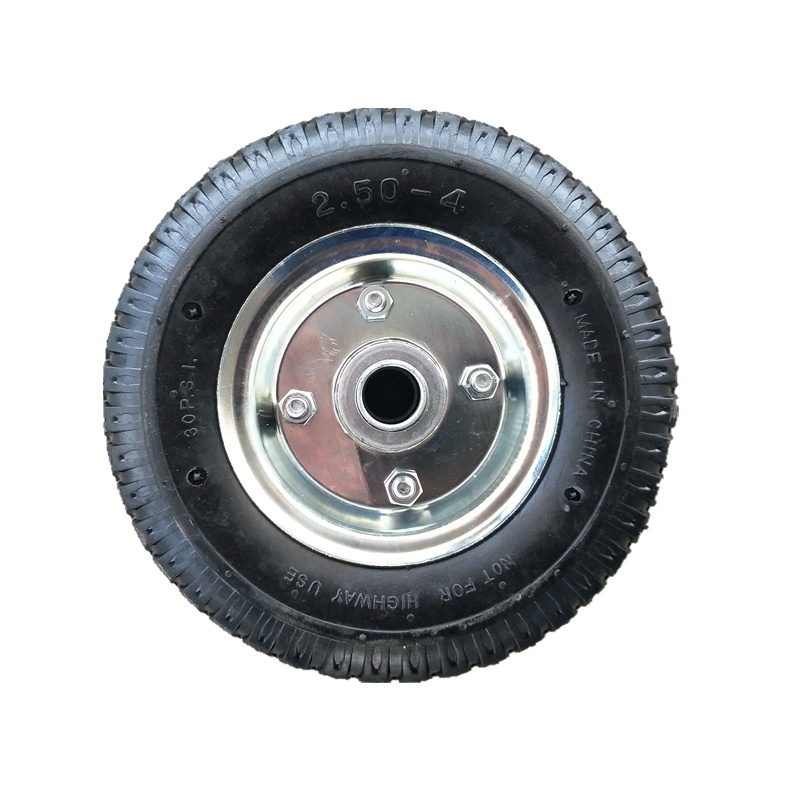 8 inch x 2.50-4 pneumatic rubber air wheels inflatable tire for trolley carts wagon hand truck