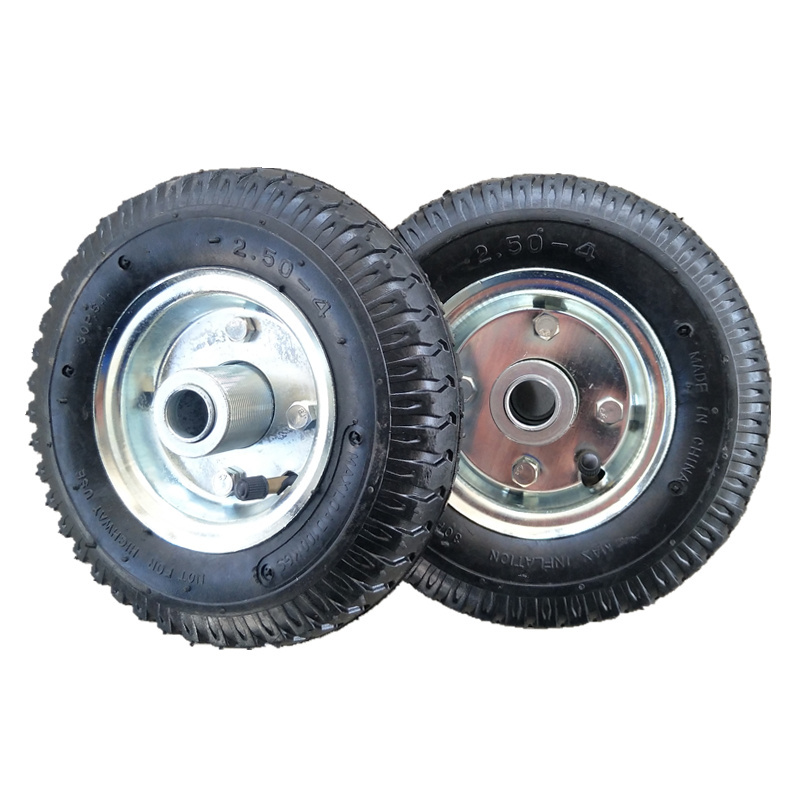 8 inch x 2.50-4 pneumatic rubber air wheels inflatable tire for trolley carts wagon hand truck