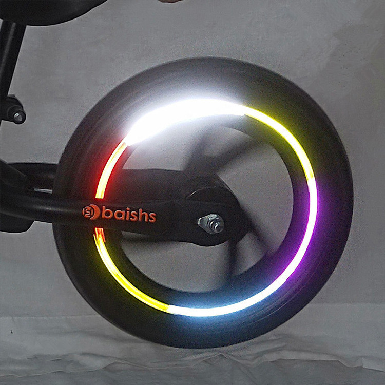 Creative Motorcycle Cycling Bike Bicycle tire rainbow luminous Decoration Safety Strips Wheel Rim Adhesive Reflective Sticker