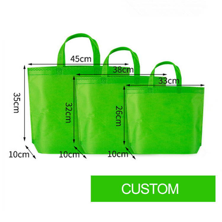 Wholesale Foldable Promotion Garment Reusable Grocery Plain Non Woven Laminated Tote Shopping Bag with Custom Logo for Packing