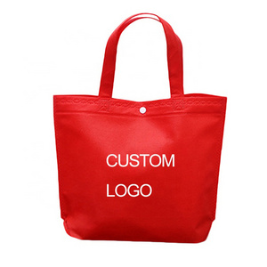 Wholesale Foldable Promotion Garment Reusable Grocery Plain Non Woven Laminated Tote Shopping Bag with Custom Logo for Packing