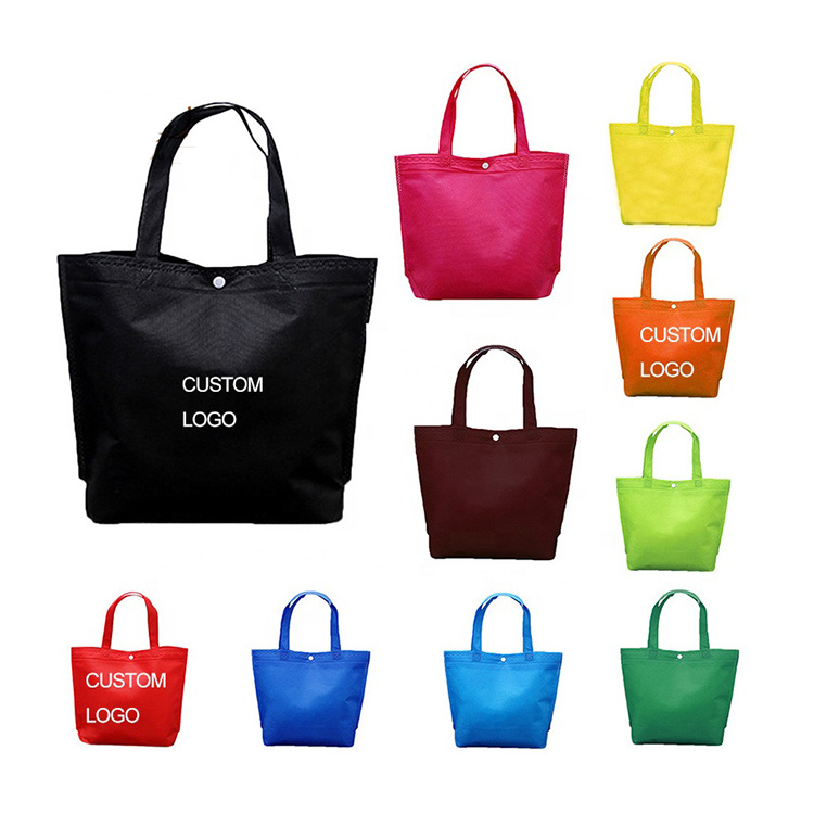 Wholesale Foldable Promotion Garment Reusable Grocery Plain Non Woven Laminated Tote Shopping Bag with Custom Logo for Packing