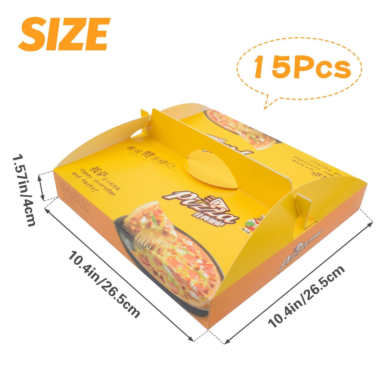 Wholesale Hot Sale Custom Reusable  Packing Eco Friendly Disposable Printed Logo Food Take Away Pizza Paper Box With Handle