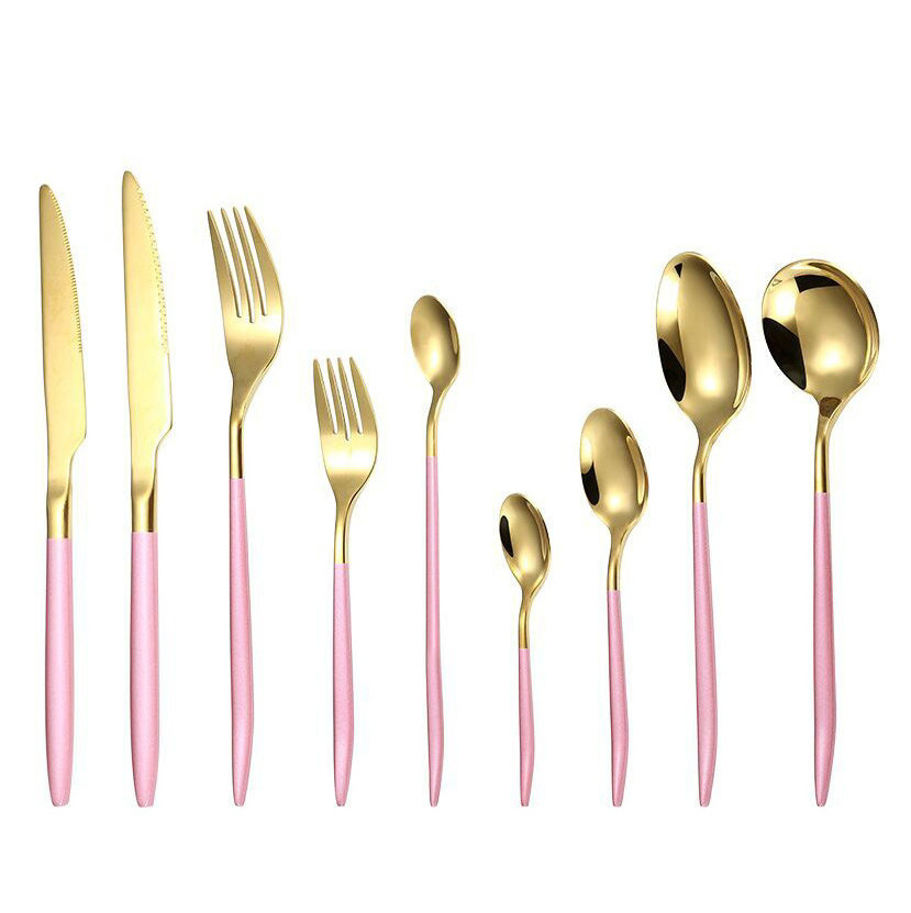 colorful ready to ship stainless steel bulk cutlery spoon and fork