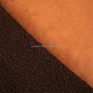 China Factory Textile Premium Quality 93% Polyester 7% Spandex  Warm Suede Fabric Bonded With Lambs Wool Fabric For Garment