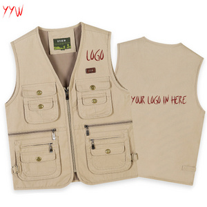 Factory Multiple Pockets Polyester Cottpn Utility Oversize Utility Outdoor Fishing Male Dress Sleeveless Hunting Vests for Men